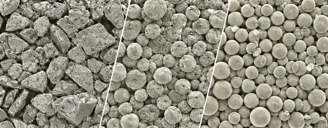 Microscopic view of ferrosilicon particles